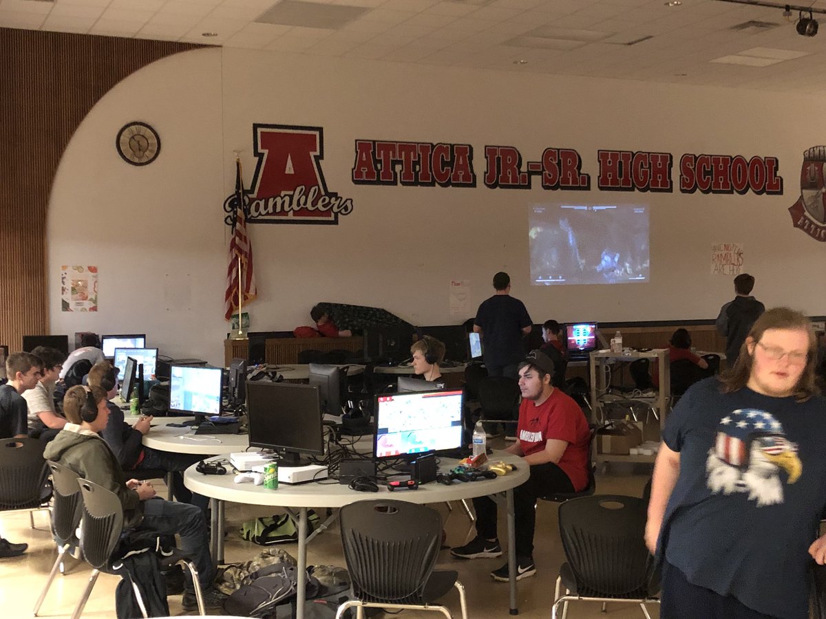 Plus1rosales's tweet photo. We made It to 7AM! Another successful #cramlanparty !! @AtticaSchools https://t.co/0Q0c1Lau8m