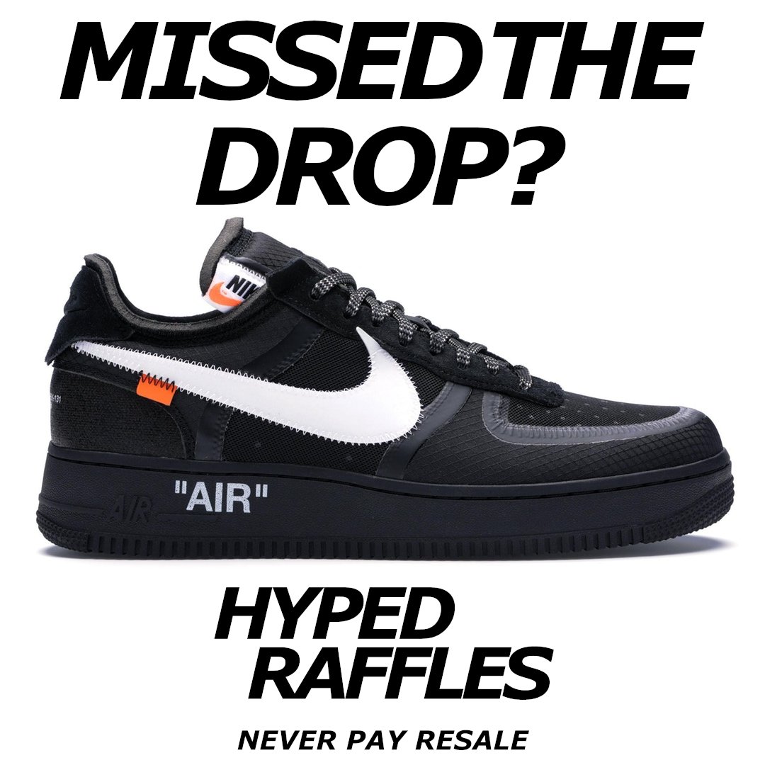 off white air force 1 raffles