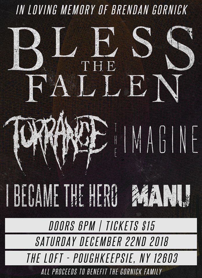 nicolexvisconti's tweet photo. if youโre in the poughkeepsie area tonight please go to this show and support brendan and the gornick family. plus a lot of my friends are playing music for the first time in years. wish i could be there. ๐ #PKstrong https://t.co/DkP0G1St5d