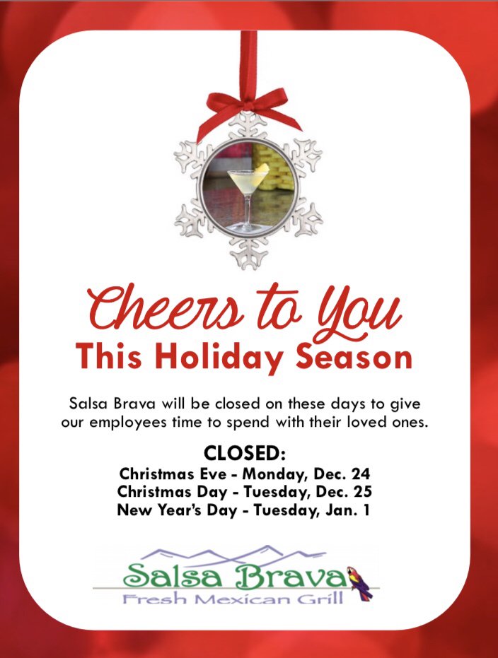 Just a friendly reminder of our holiday hours ✨
