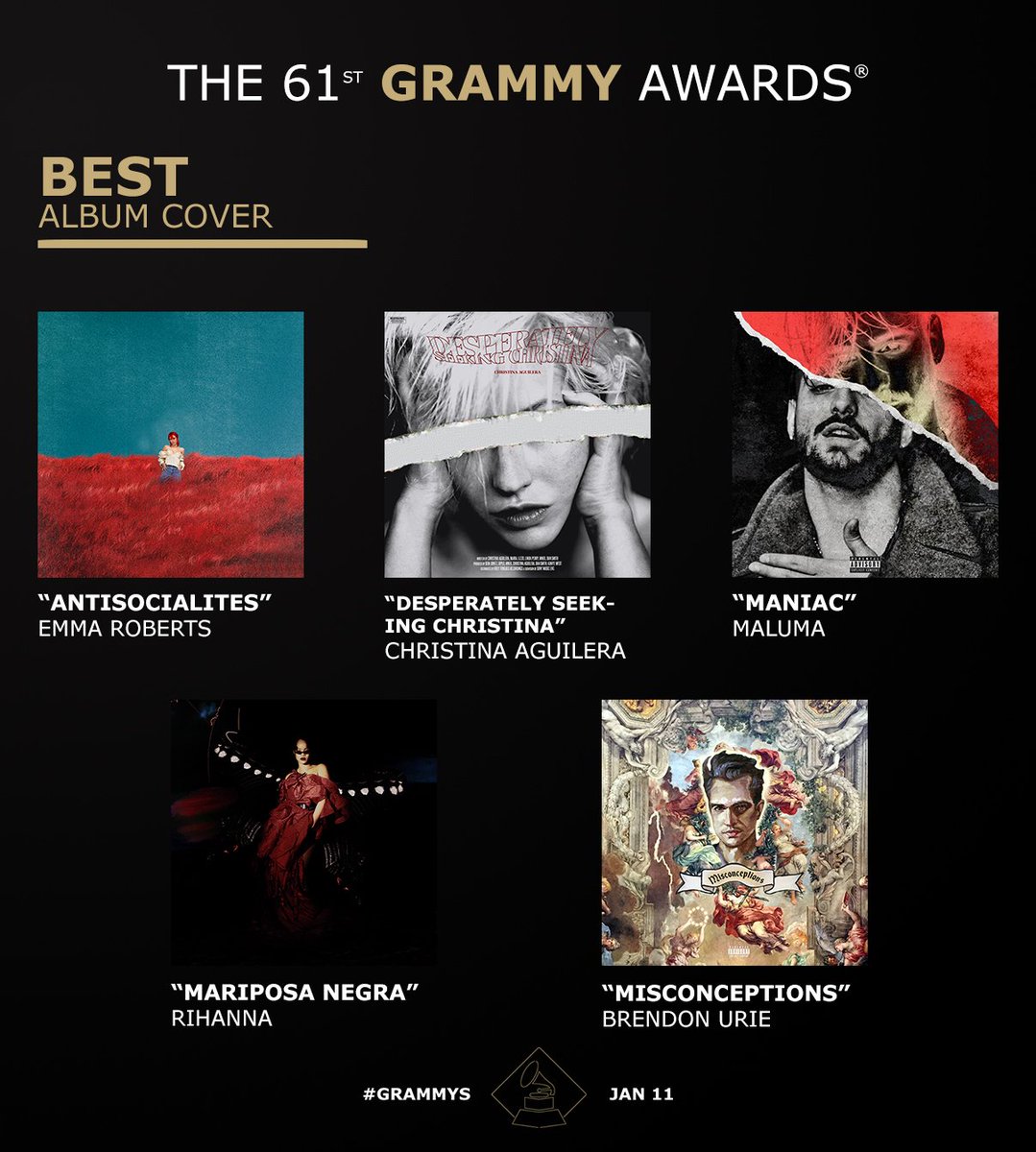 cal_chartnews's tweet photo. Best Album Cover: @emmarobertscal @xtina_CAL @malumacal @badcalriri @calbrendonurie. #2018CALMMYs🏆🎶 https://t.co/0xxN33APig