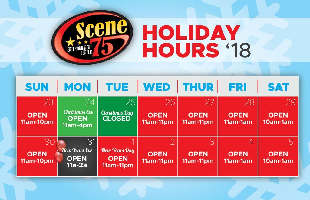 Extended Holiday Hours at the Scene are almost here! Who's ready? #Scene75
#Cincinnati #Dayton #Cleveland #Pittsburgh #Christmas #HappyHolidays