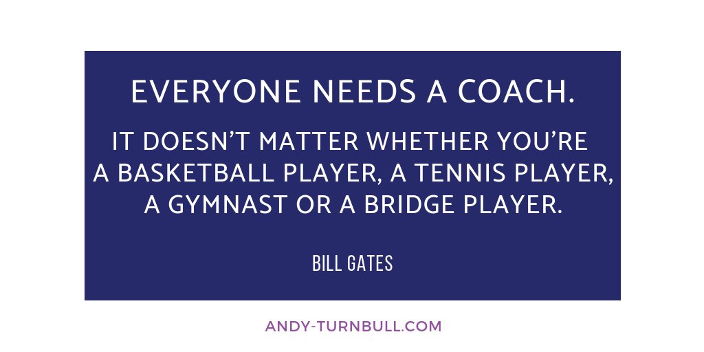 AndyTCoaching's tweet photo. Everyone needs a coach. It doesn't matter whether you're a basketball player, a tennis player, a gymnast or a bridge player. Bill Gates 
#businesscoaching 
#businessowner https://t.co/Pp0bu39LCz