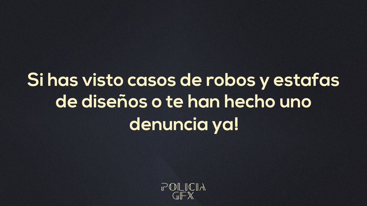 Ramagold_YT's tweet photo. Yo,@AVG_Graphics, @xKurdux, @Widartzgfx_  y @Gonzo_Designer  hemos fundado una organización encargada de dar a conocer casos de robos y estafas entre diseñadores y clientes, para poder exponer estos casos hacia la toda la comunidad gfx.
esta organización es llamada
@PoliciaGFX_ https://t.co/NA0X8pvIir