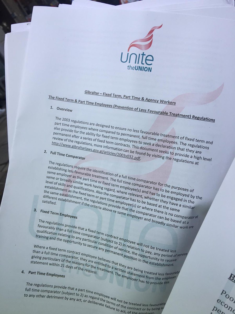 GBCNewsroom's tweet photo. Over 40 @UniteGibraltar reps walked Main Street earlier calling for fair &amp; equal rights for all workers. They want short term contracts in the private &amp; public sector to be swapped for more secure employment. Spokesperson told GBC the feedback from the public was very positive. https://t.co/BzAnn9POA6