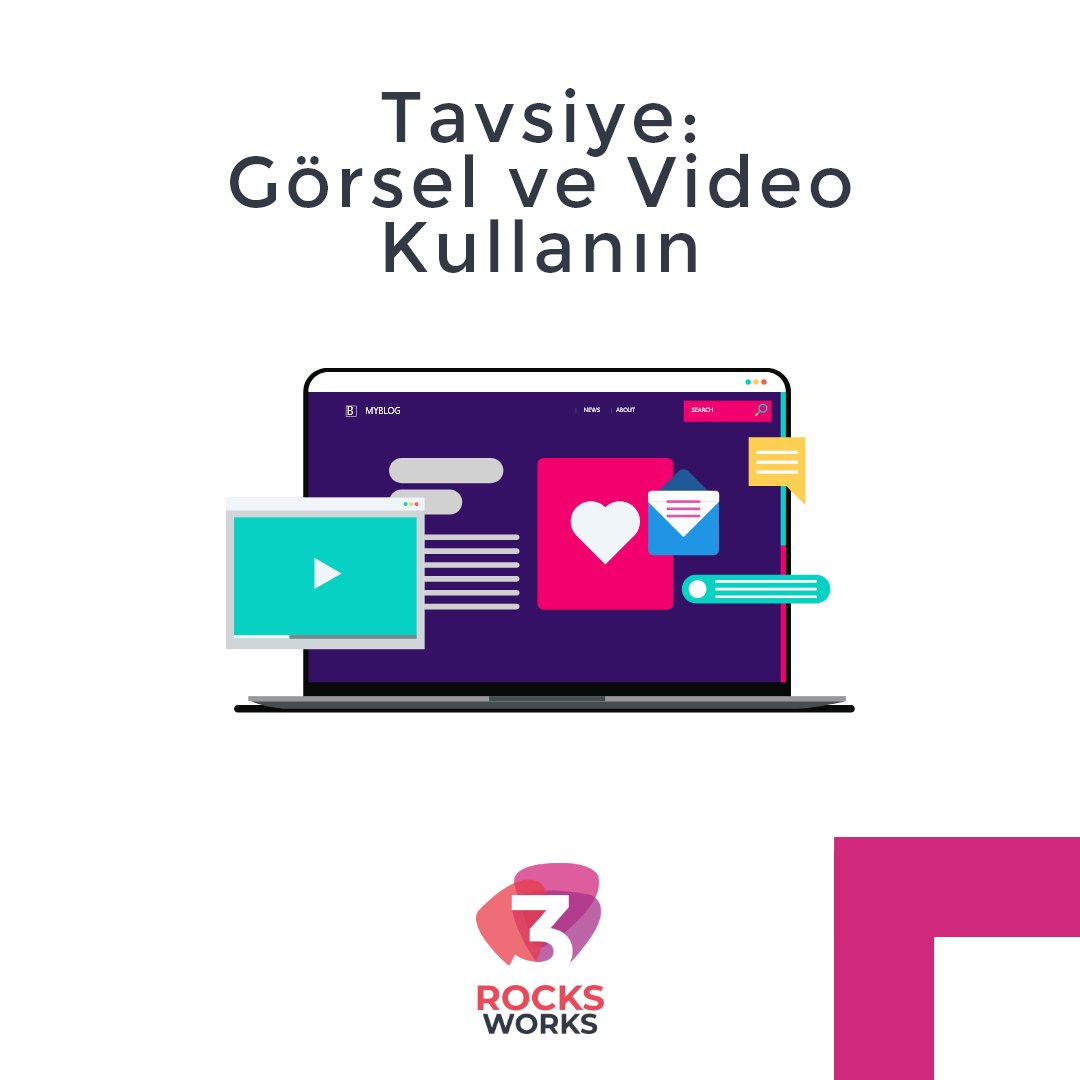 3rocksworks's tweet photo. Son yıllarda, kullanıcılar arama sonuçlarında görsel ve videolara daha çok ilgi gösteriyor. Artık markanız��n tanıtımı için yalnızca #yazı değil, görseller veya #videolar da kullanmalısınız. Aksi takdirde, ziyaretçilerinizi sayfanızda uzun süre tutmanız verisel olarak zorlaşır. https://t.co/pezY2EQyIP