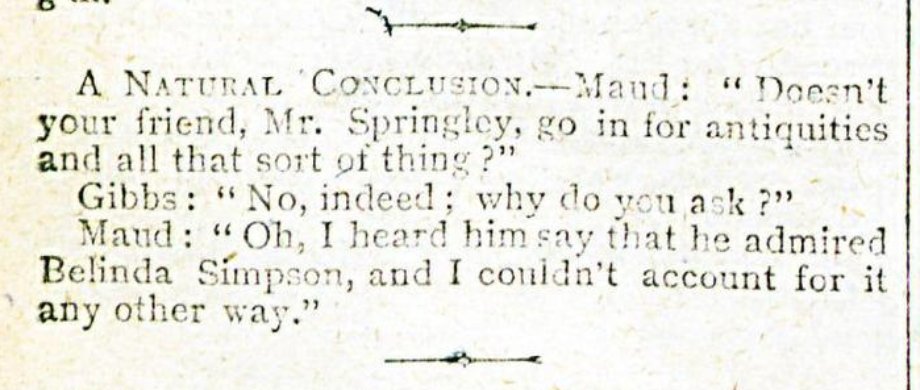 Another joke for this never-ending thread of Victorian burns!- Answers (1889)