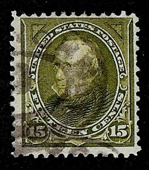 USStampSales's tweet photo. eBay: US Scott 284 15c Henry Clay USED F/VF LH Olive Green P12 Oval Cancel 1898 USA https://t.co/qw6cTaVIM3 https://t.co/CFAWjWYOBz