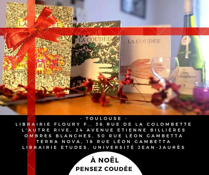 GarzelliElisa's tweet photo. Plus aucun exemplaire à #TerraNova #Librairie, il va y avoir des #Coudées sous le #Sapin... @LaCoudeeRevue #Noël #Toulouse #PensezCoudée https://t.co/sPni1NjqnY