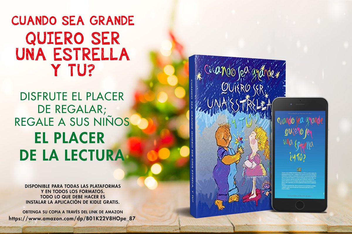 pinineco's tweet photo. Disfrute de el placer de regalar. Regale a sus niños el placer de la lectura.
 CUANDO SEA GRANDE QUIERO SER UNA ESTRELLA ¿Y TÚ? 
 Versión impresa en :
 https://t.co/zNyY1VJdNT…
Version KINDLE:
 https://t.co/gNJ5kc0C00
 #cuentosinfantiles #estrellas #navidad #regalos #libros https://t.co/yi4o63icjT