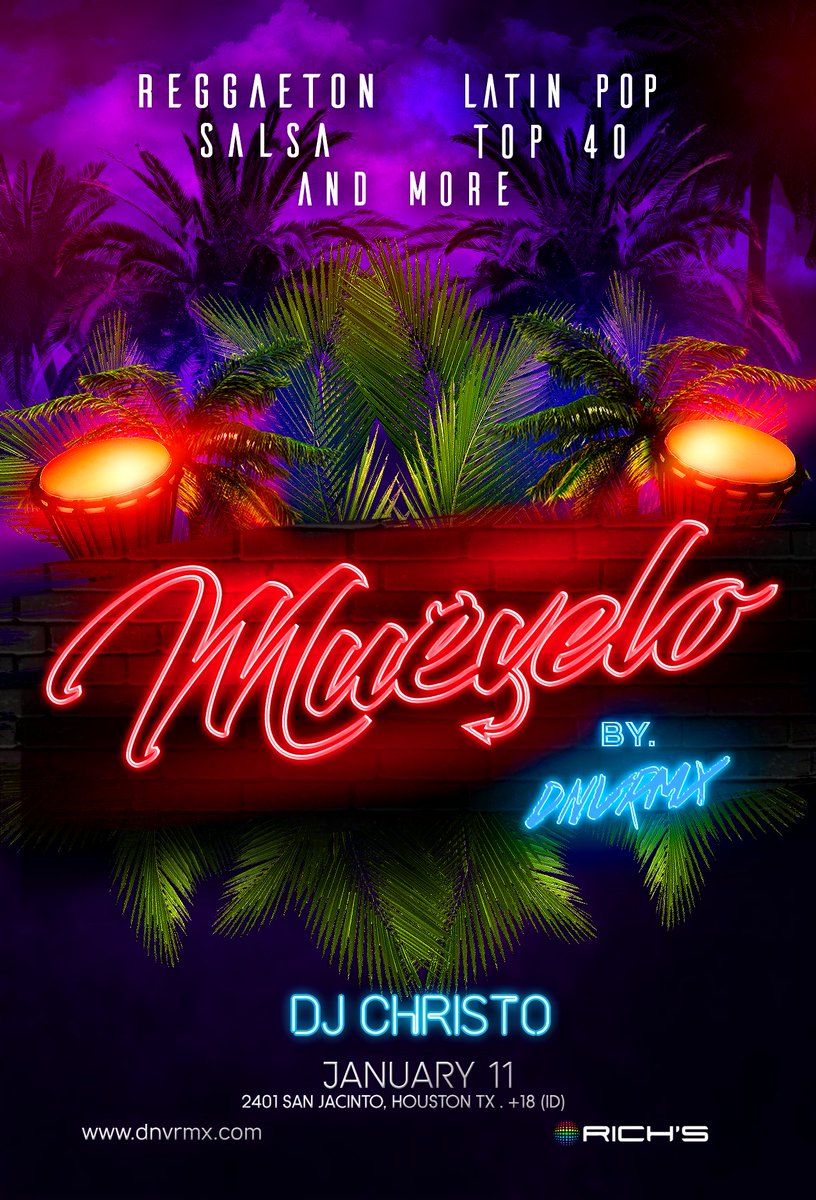 MUÉVELO! Our new Latin Party starting Friday January 11th at Richs Houston