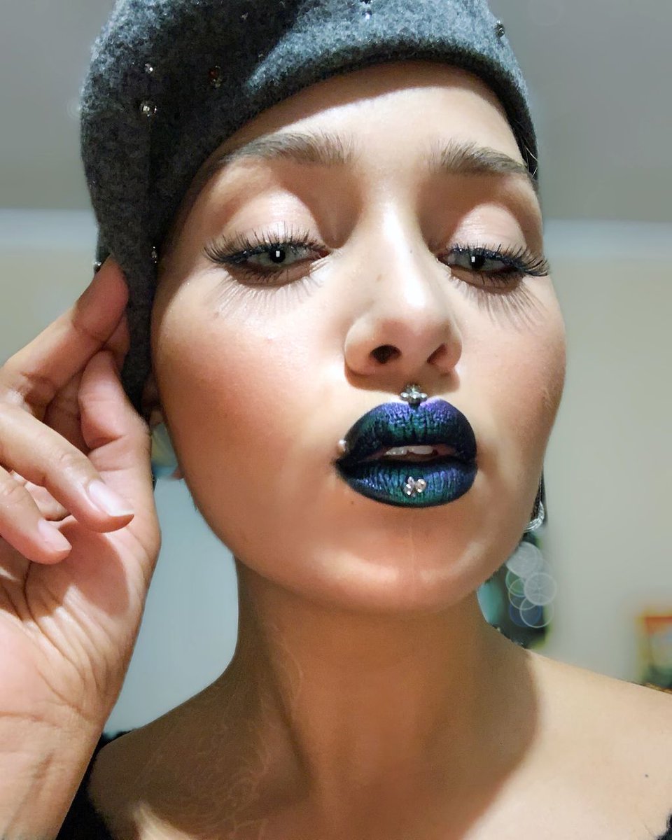 dark blue lipstick