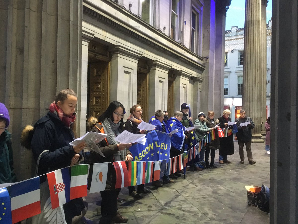 GlasgowEurope's tweet photo. Crowds gathering here! @AlynSmith @@NicolaSturgeon @CMonaghanSNP @NHSvBrexit @Glasgow_Live Lets end the year on a high note @SusaninLangside @Feorlean @Daily_Record https://t.co/NQ0zrywD0u
