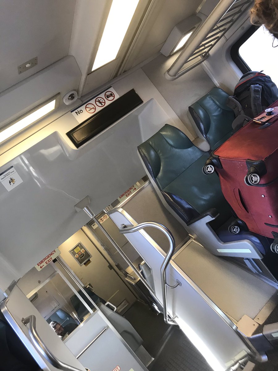 TracyZamot's tweet photo. @LIRR is this acceptable?  A suitcase that easily would@have been over the weight limit and any airport is taking up 5 seats over a holiday weekend? https://t.co/7vl6SqsuX9