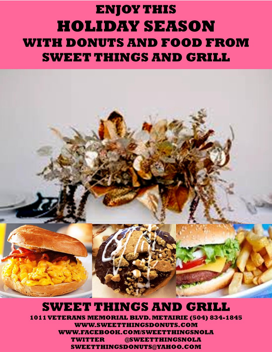SweetThingsNola's tweet photo. We offer great food choices for breakfast, lunch, dinner, pr late night. Let us cure your hunger.
https://t.co/UuhjgL9Gy8 https://t.co/2ziEpZlZWD