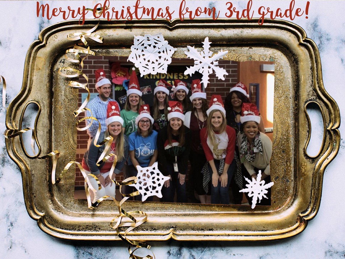 We, as teachers, wear many hats... but our favorite by far is our Santa 🎅 tiara hats! 👑👑👑 Merry Christmas from the 3rd grade team!! #teacherqueensandking  <a href="/WarnerCFISD/">Warner Elementary</a>