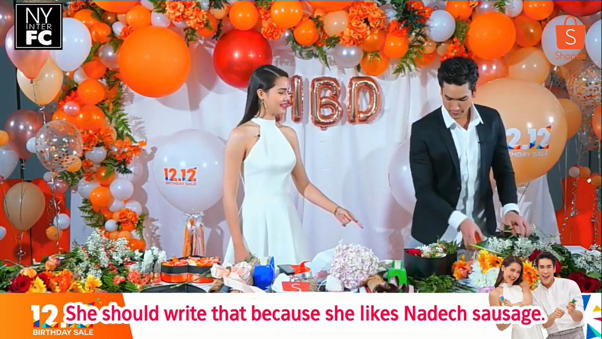 I died here. I can't believe you just said that on a LIVE show . She immediately said "lets not go there" but it was too late cuz it was live so it couldn't be edited out BAHAHA! She must have forgotten it was live LOL #NadechYaya  #ณเดชน์ญาญ่า  #ญาญ่า