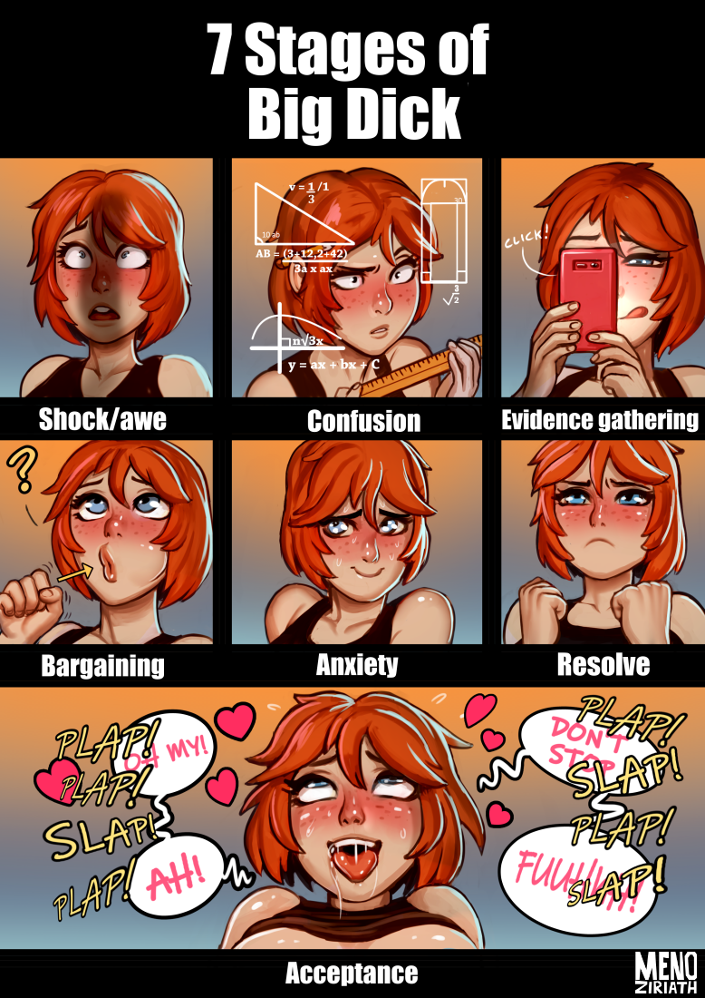 Menoziriath's tweet photo. The 7 stages of big dick https://t.co/DB8rB9J2uW