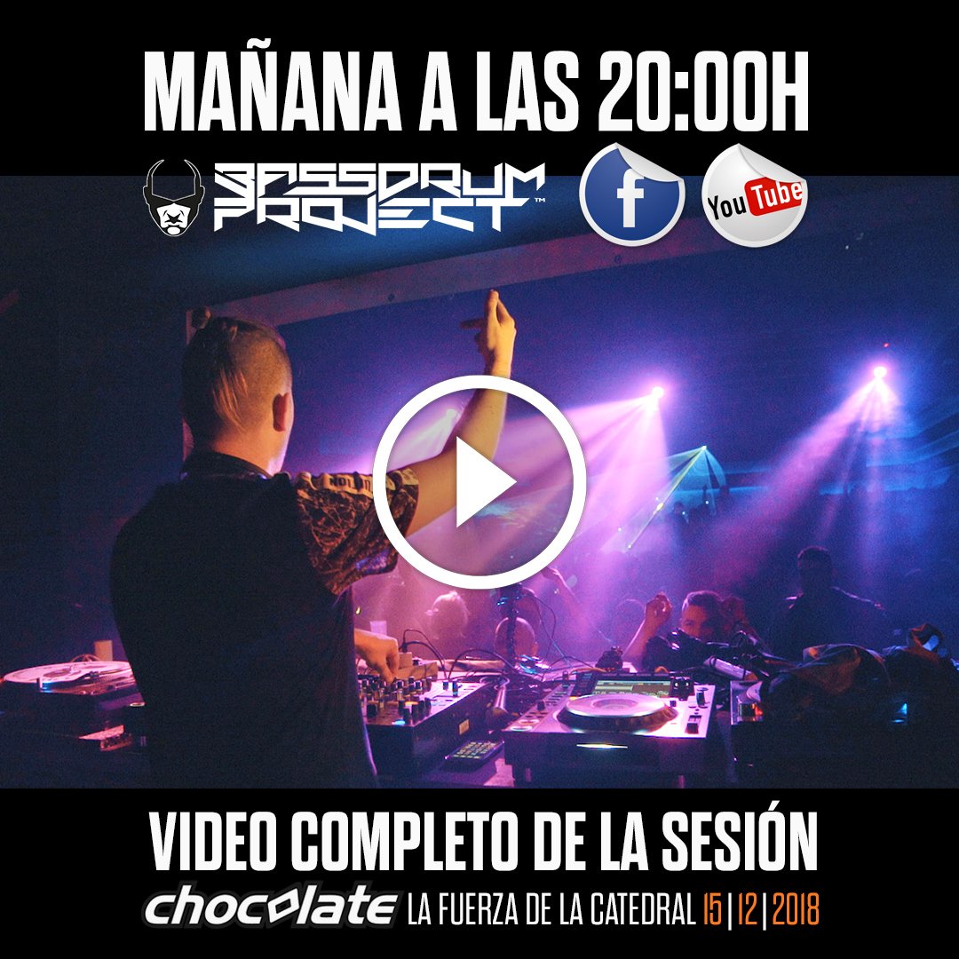 BassdrumProject's tweet image. ⚠️Mañana a las 🕗 20:00h 👇
🎥 Video completo con 3 cámaras y sonido directo en alta calidad de mi sesión del pasado sábado en @CHOCOLATE_VLC - La Fuerza de la Catedral 15|12|2018