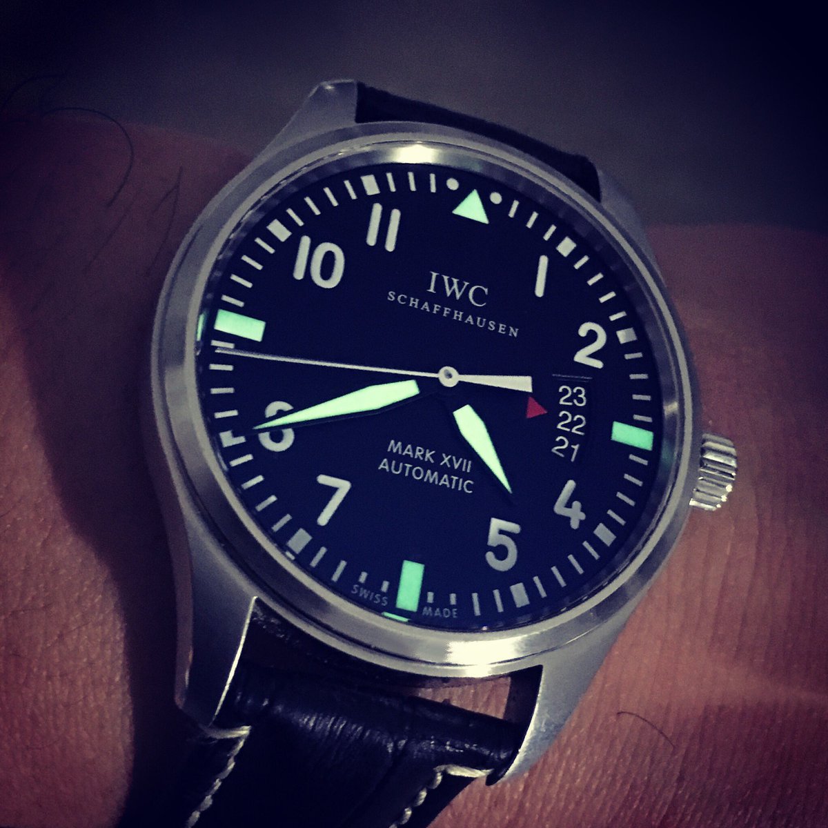 HighLoTime's tweet image. The IWC Pilot’s Watch Mark XVII Automatic Ref. IW326501 from 2015. A really stunning piece! #IWC #IWCPilot #InternationalWatchCompany #VintageWatch #VintageWatches #Timepiece