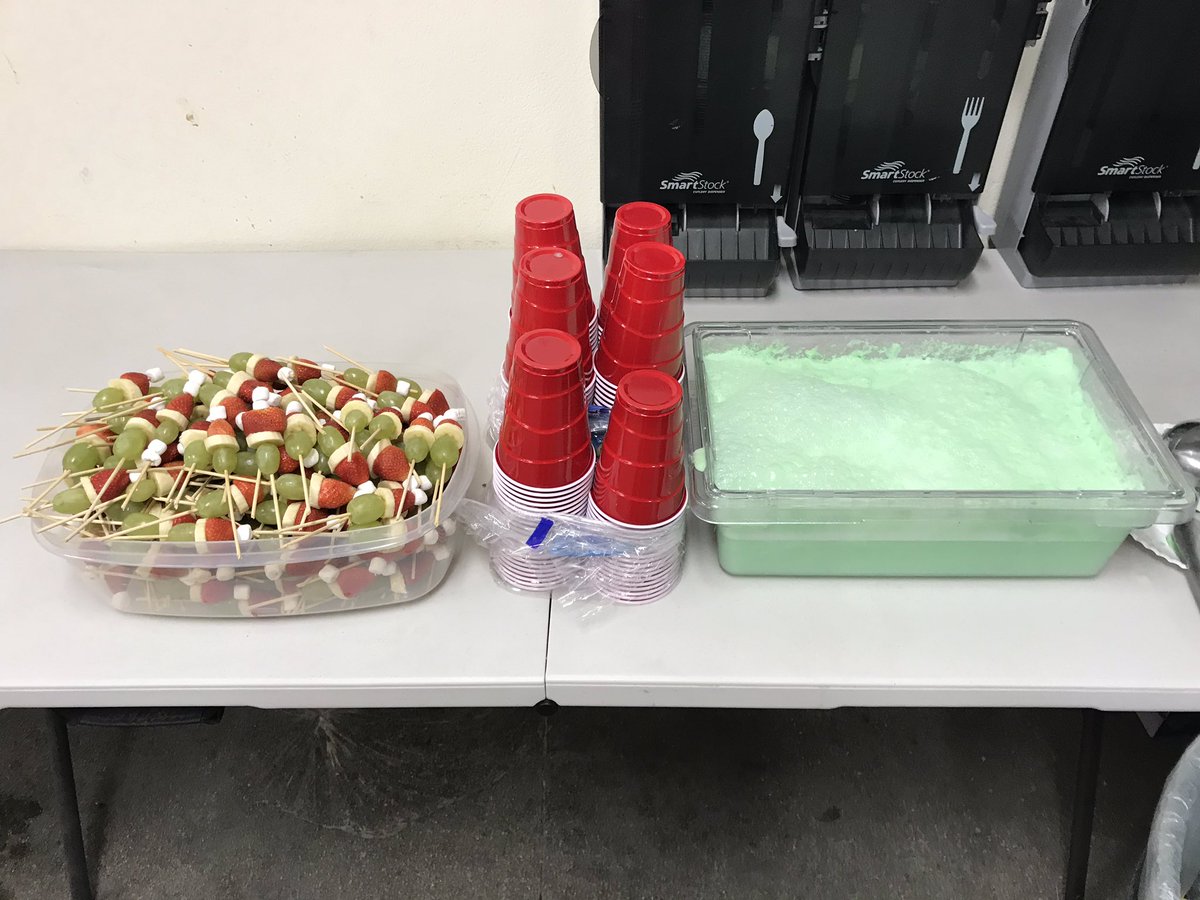 THDShermanTX's tweet photo. Grinch Kabobs and Grinch punch day 9 of the 12 days of Christmas at the Sherman Home Depot! https://t.co/gi3MWsUa47