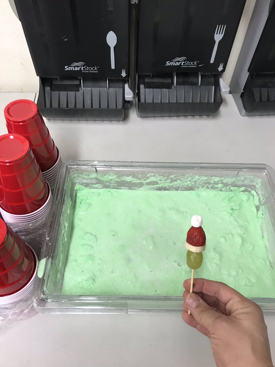 THDShermanTX's tweet photo. Grinch Kabobs and Grinch punch day 9 of the 12 days of Christmas at the Sherman Home Depot! https://t.co/gi3MWsUa47