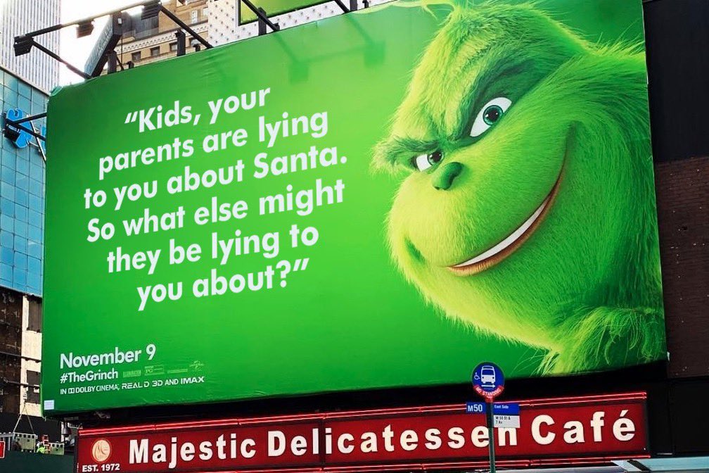 omgdudexx's tweet image. well shit 💀 the grinch advertisements pulled no punches.