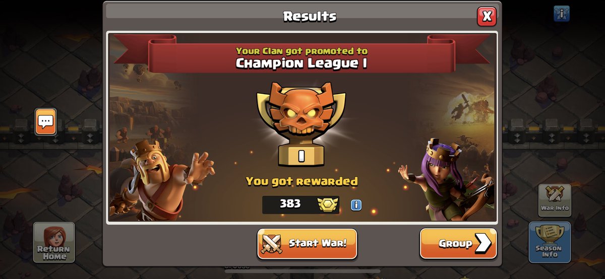 Y bueno, despues de 21 guerras invictos somos uno de los primeros clanes en el mundo en Champions l 😋 #GoEnvyUs