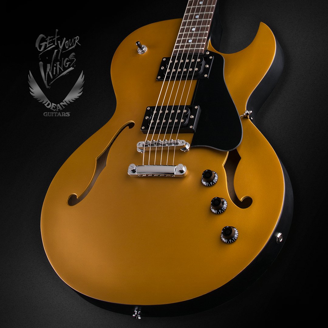DeanGuitars's tweet photo. Colt Standard Metallic Gold Top - Finished in Metallic Satin Gold with Black Satin back and sides the Colt Standard is an eye catching beauty with a vintage flair. #GetYourWings https://t.co/vrutckeq2o
#dean #deanguitars #semihollowbody #classicbodyshapes https://t.co/RooVZ15Oae