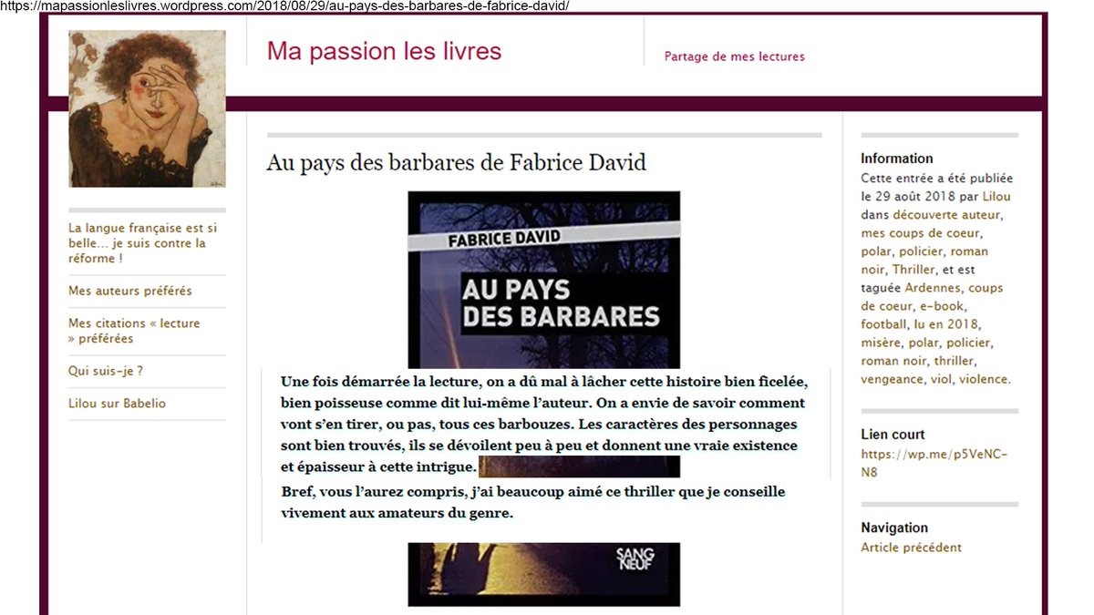 FDavidEcrivain's tweet photo. "Noirceur totale", "Qu'on a du mal à lâcher", "Comme une lucarne des 30 mètres" etc... Mon petit best of à moi de 2018 pour "Au pays des barbares", PLON... Et il y en à d'autres ! Joyeux Noël ! #polar #fandefoot #lecture @EditionsPlon @SangNeuf1 https://t.co/fHNisldTu5