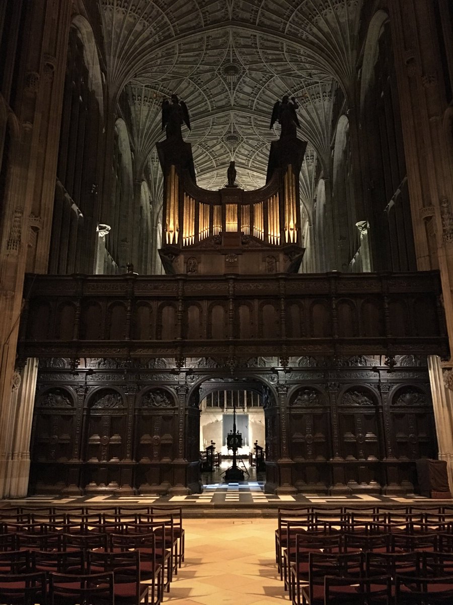 The chapel at a particularly beautiful time: the crowds have gone, the sun has set, and an organ scholar is practising ‘In the bleak midwinter’ for Christmas Eve.