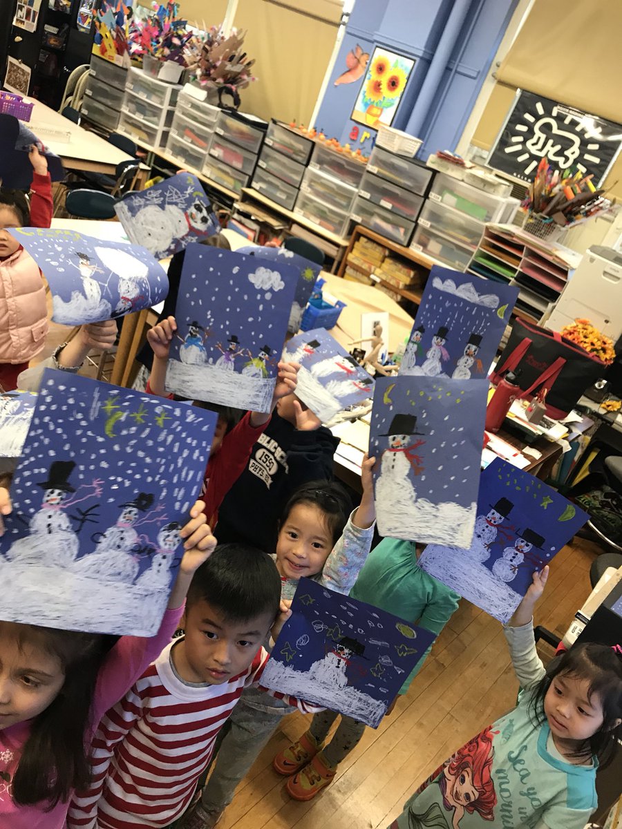 art159q's tweet photo. Winter art with K-217!!!! I love how they are all so different!!! #youngminds #artteacherlife  @PS159_Q https://t.co/oa3pq72ubY