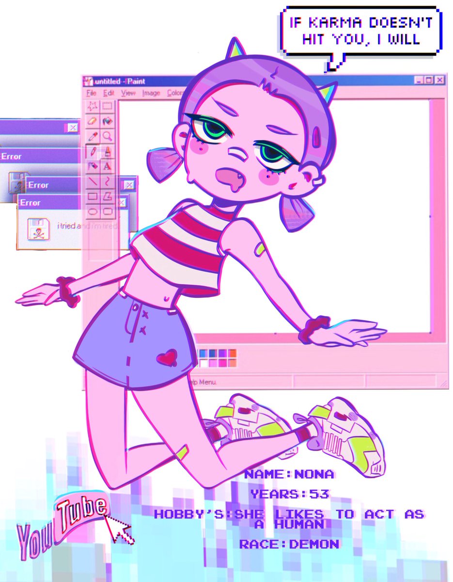 My new Oc/ Nuevo personaje oc💕
Instagram: <a href="/YacilArt/">YacilArt</a>  
#cutiesaturday #artsy #art #aesthetics #vaporwave #demon #pink #drawing #doodle #sketch #illustrationart #dibujo #instagram #YouTube #pen #ipadpro