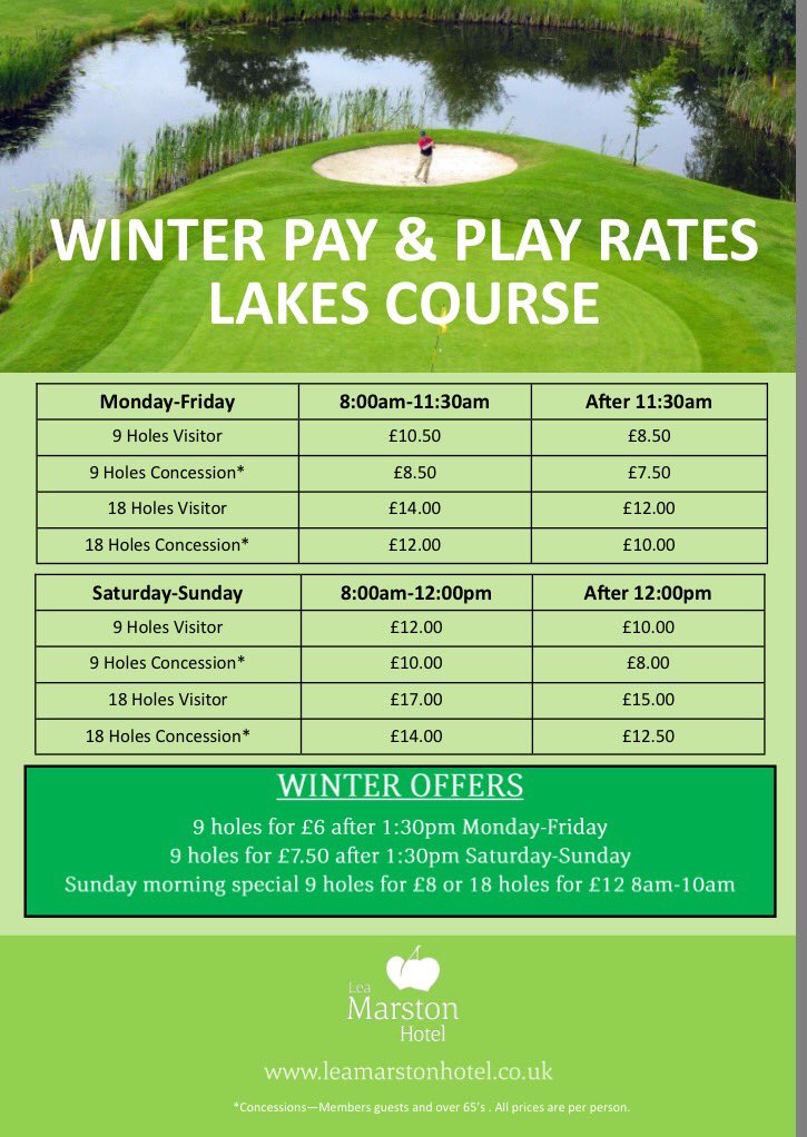 Brilliant value winter golf <a href="/leamarstonhotel/">Lea Marston Hotel</a> Warwickshire 👌🏻