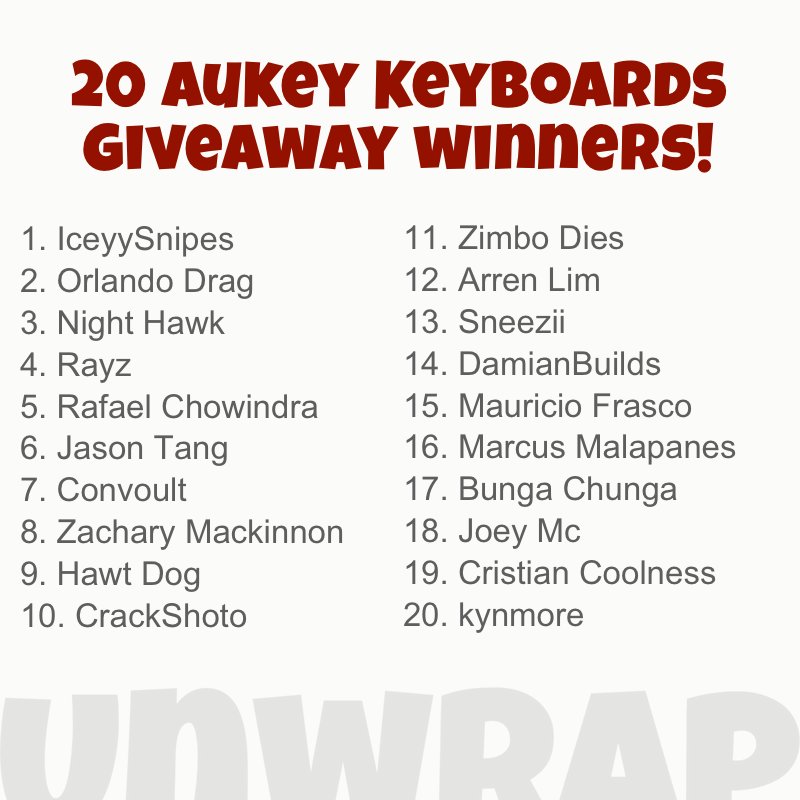 UnwrapYT's tweet photo. Thanks to everyone who participated in our latest giveaway. There will be more to come! Congrats to our 20 winners! https://t.co/jkTq9KcUH0