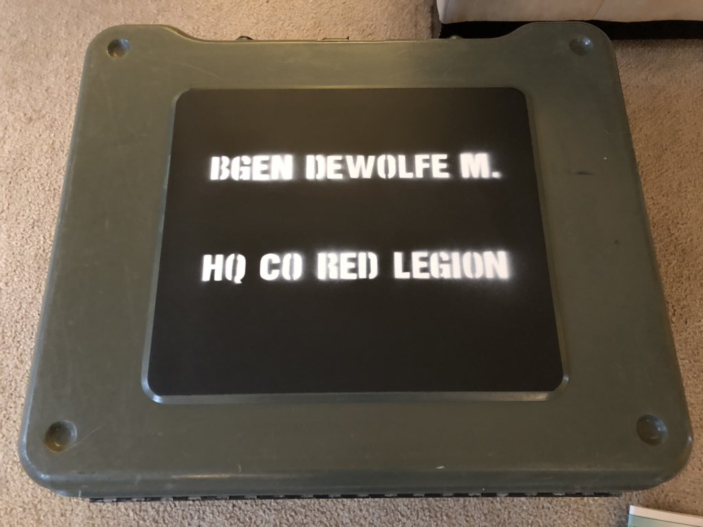 syd_meister's tweet image. All done! He’s gonna lose his poop! #armyobsessedkid #redlegion 

I love that he’s a self appointed Brigadier General of his made up unit! #goals 😁