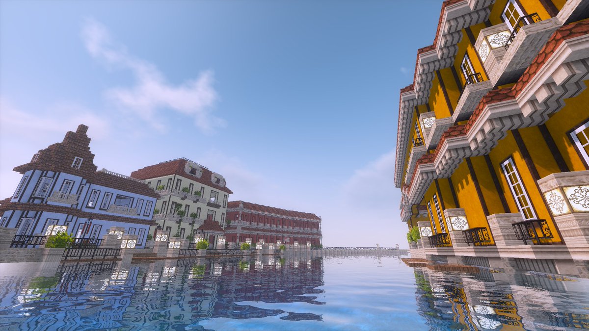 Bao Java鯖 水の都市 ゆっくり時間をかけて夜景のきれいな街にしたいです 時間がなくて外装のみｗ 地形は Worldeditで一瞬 W 城も作らなきゃ Cocricot Worldedit