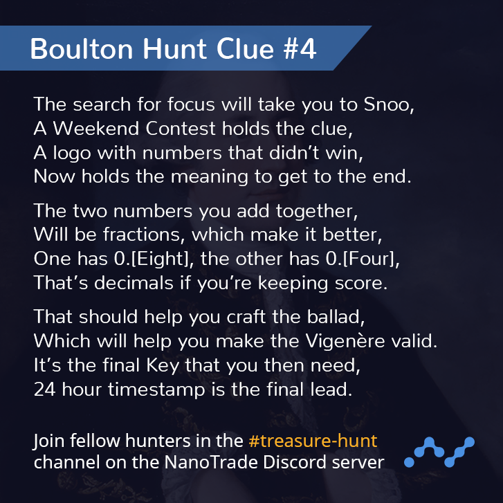 nano's tweet photo. We hope you are enjoying your weekend! 

Here's #Boulton #TreasureHunt Clue #4! https://t.co/FxMdy6uvdk