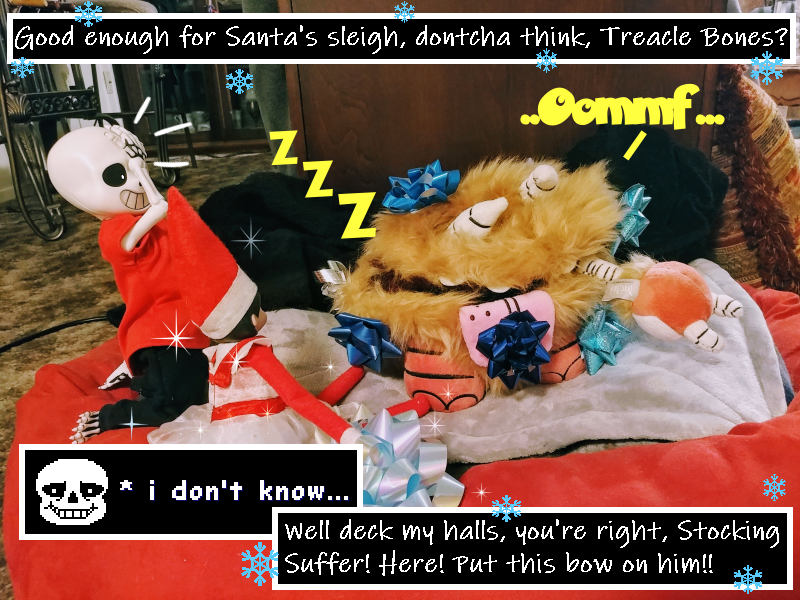 Sanity_Starved's tweet photo. (4/5) Unfortunately for everyone, the prankster life runs too deep within Sans' bones! Remember the telescope incident? I sure do! 😠

It was too hard a gimmick to pass up, I suppose, but at least Sans feels some remorse for Chester!

#sansdoll #undertale #elfontheshelf  #gyftmas https://t.co/gqzhom0Njh