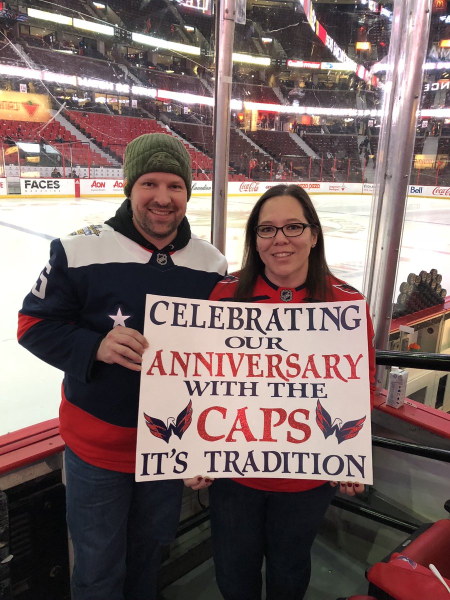 Capitals's tweet photo. The Signs are out for Warmups! 

#ALLCAPS #CapsSens https://t.co/KuQyEi3for