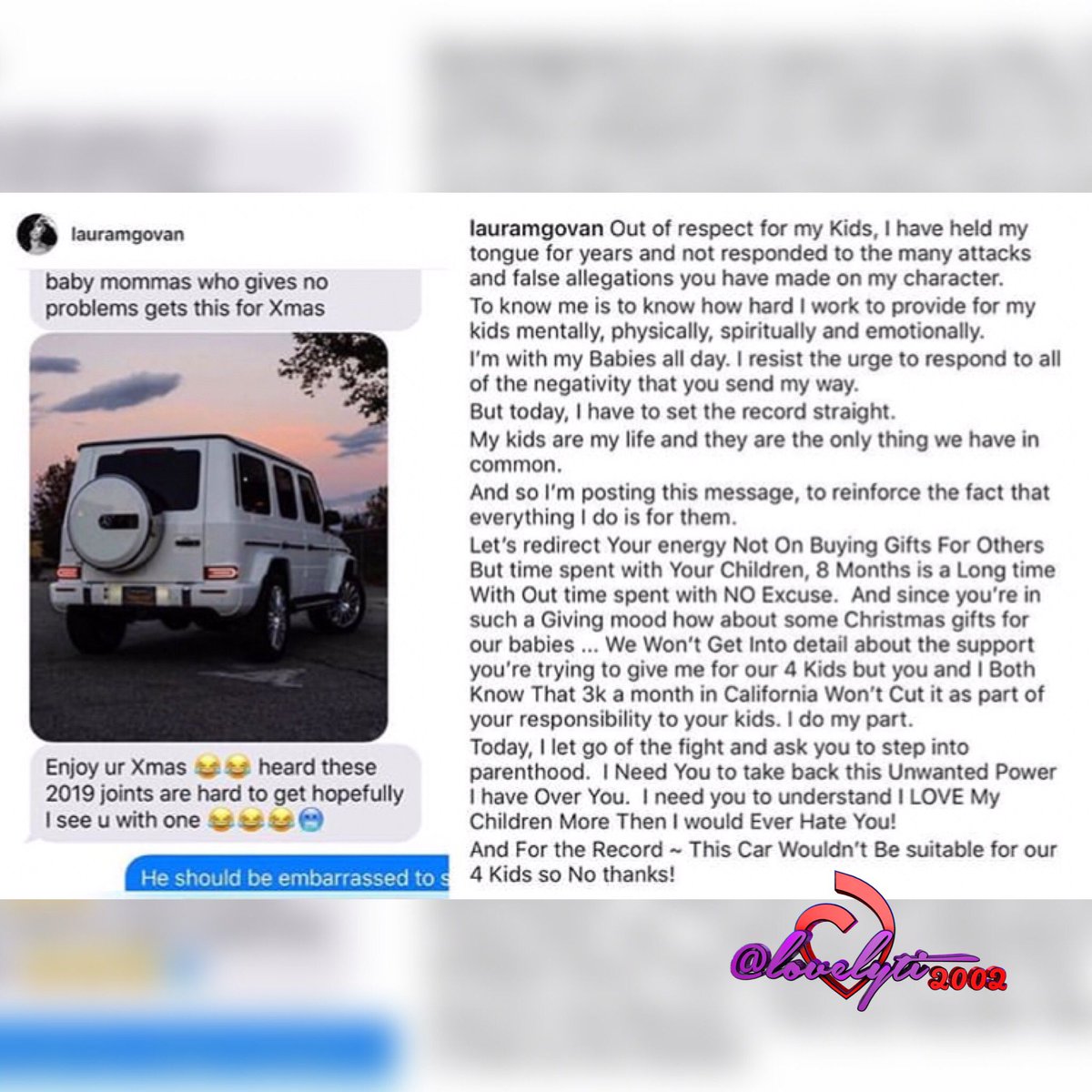 lovelyti's tweet photo. #LauraGovan responds to the father of her children! 👀- #Lovelyti2002 https://t.co/PFoC0H3SX5