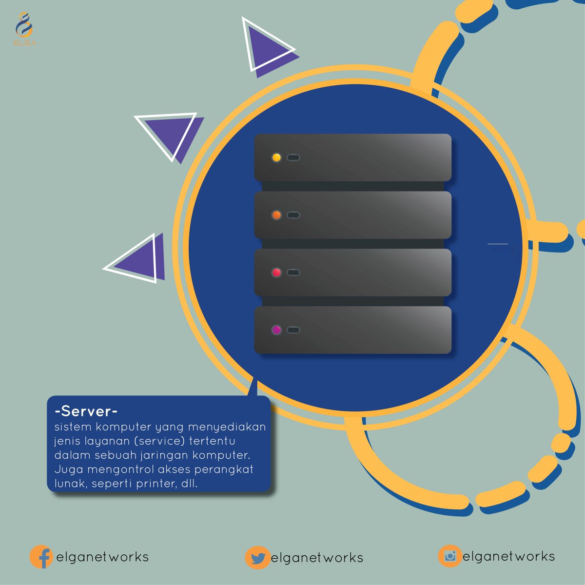 elganetworks's tweet photo. Peladen /server merupakan sebuah sistem komputer yg menyediakan jenis layanan tertentu dlm sebuah jaringan komputer. Peladen didukung dgn prosesor yg bersifat scalable dan RAM yang besar,dan juga dilengkapi dgn sistem operasi khusus, yang disebut sebagai sistem operasi jaringan. https://t.co/4bCKS1hIz9