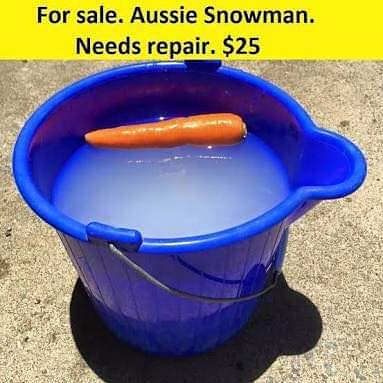 NinaMoo07's tweet image. Aussie Snowman For Sale... Preloved, VGC, some assembly required  😂😂☃️ #AussieHumor #FrostyMelted #MerryChristmas