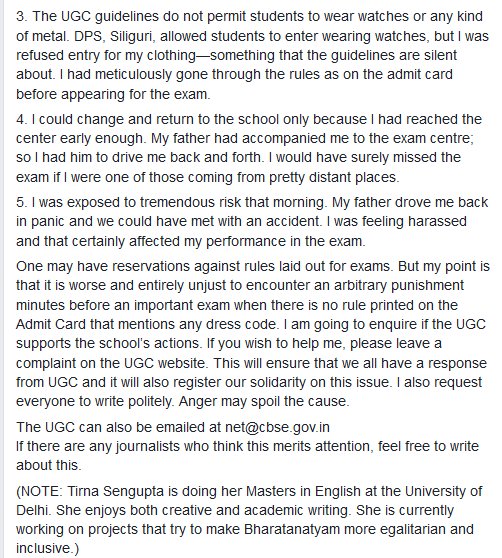 TheDarjChron's tweet image. In July 2018 we were the only news outlet that carried the plight of Tirna Sengupta who was NOT ALLOWED to sit for her #NET Exams at @DPSslg, as she was wearing a jump suit

No outrage over Her "Right to Education" denied in #Bengal #StopSelectiveOutrage
 
facebook.com/TheDarjeelingC…