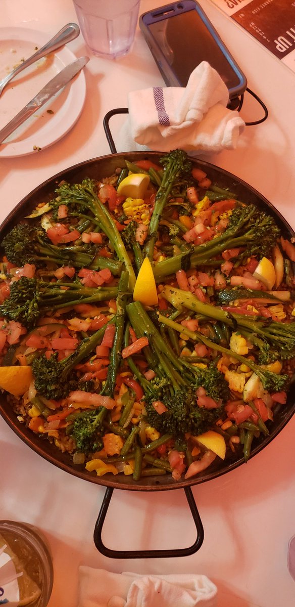 RLMorgen's tweet photo. Let's celebrate the vegetarian paella!  Wonderful meal tonight at Benny's on the Beach in Lake Worth, Florida.  Great atmosphere and great flavor.  @bennysbeachfans https://t.co/rmnGmnayju