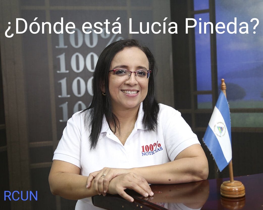 RCUNicaragua's tweet photo. #RCUN Aún se desconoce el paradero de la periodista Lucía Pineda a casi 24 horas de su secuestro en las instalaciones del medio de comunicación 100% Noticias; tras la viralización de audios de Whatsapp donde denunciaba el asedio policial.

22/Dic #SOSNicaragua #SOSPeriodismo https://t.co/TwrgW8Zuo0