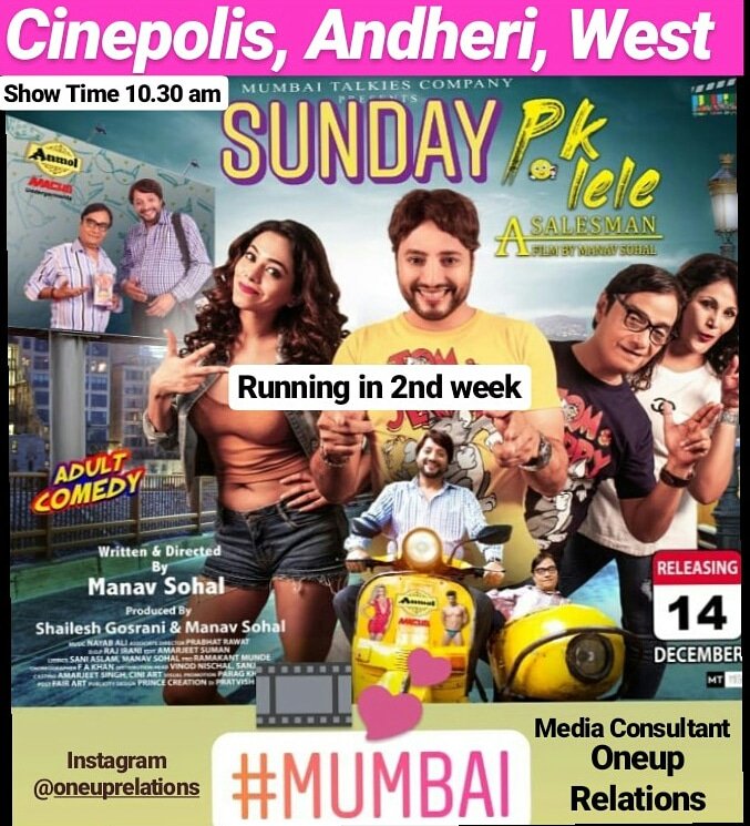 OneupRelations's tweet photo. Buy one #ticket get one #Free ticket and 2 #popcorns coupon.
#PKLeLeASalesman @PKLeleFilm running in 2nd week all over. #SundayMorning  #ShowTime 10.30 am at #Cinepolis, #Fun Republic #mall, Andheri, west, Mumbai. https://t.co/7jinBgYUgg