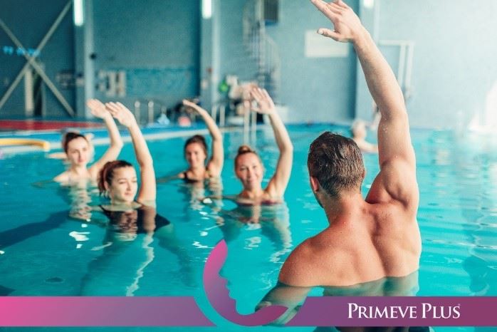 PrimevePlusRSA's tweet photo. Making time to take a dip in the pool or a body of water helps to release heat from your body. It is also a great way to reduce stress and increase blood circulation. Consider signing up for a water aerobics class to make swimming a regular part of your summer routine. #health https://t.co/7rTdqkz1jU