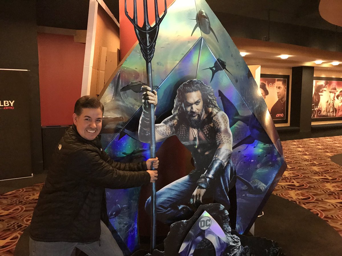 RealJPLuggz's tweet photo. @GraceRandolph Just saw Aquaman &amp; DC is back ! All Hail to the King Of Atlantis Jason Momoa... he is one tough dude as I try to take his Trident. Looking forward to now watching @GraceRandolph Aquaman movie review with spoilers https://t.co/lE21hZCgzY