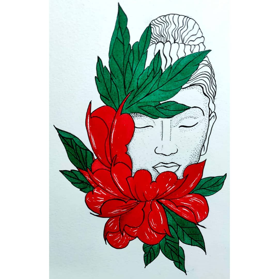 #buddha #floral #pentelbrushpen #micronpenart #micronpen #arts #artistsontwitter